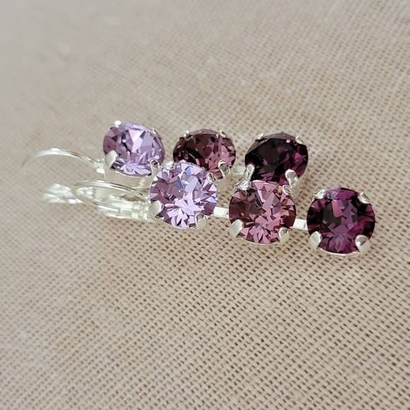 Austrian and Preciosa Crystal Earrings in Silver - Picture 4 of 6